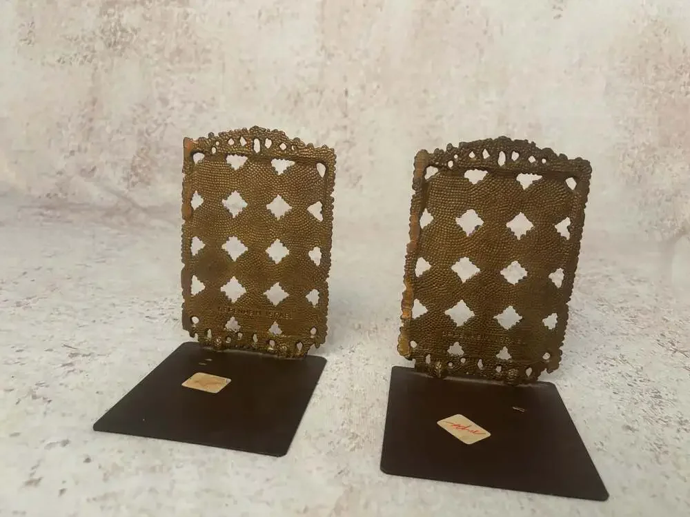 Vintage Oppenheim Israel Twelve Tribes Brass Bookends